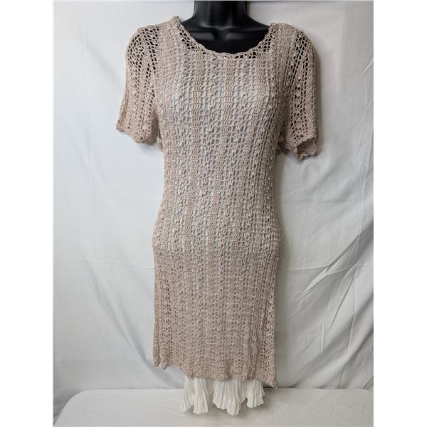 Gin Gin dress cream and white crochet with pearl details