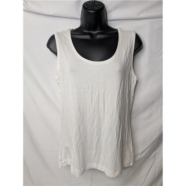 Escada beaded shoulder tank cream colour