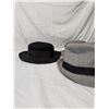 Image 2 : Set of three hats - BDG grey fedora, black felt w/Blk ribbon, grey felt w/Blk velvet band