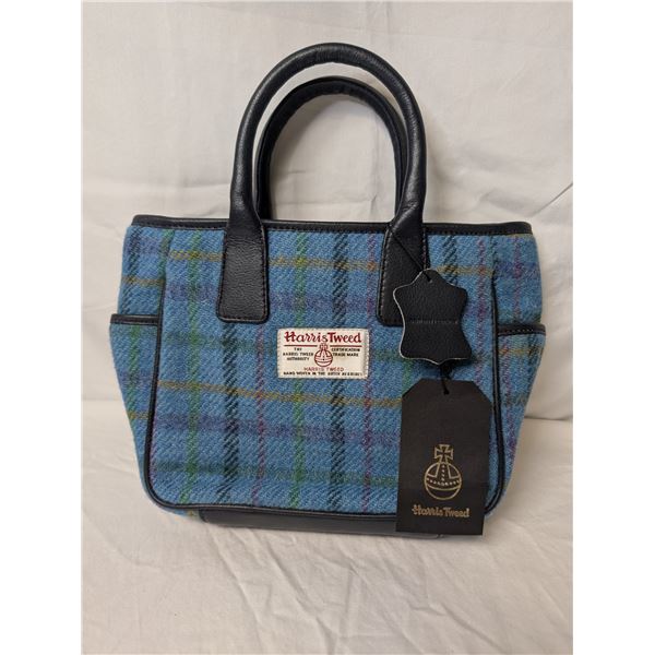 Harris Tweed Handbag Blue tartan w/dustcover