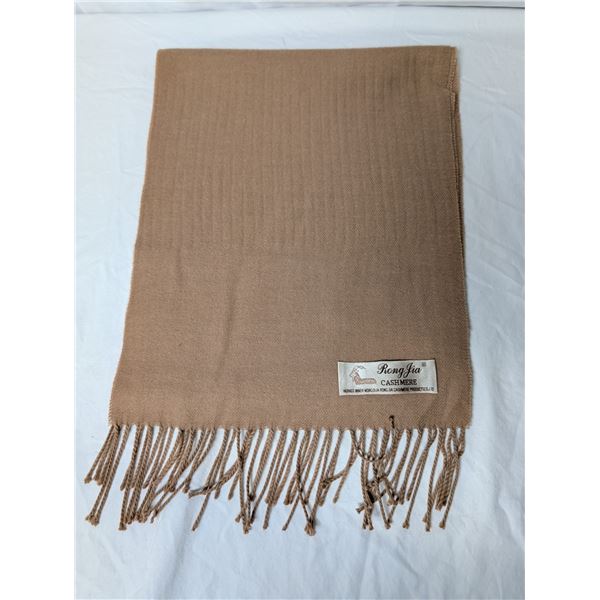 RongJia vintage tan cashmere scarf