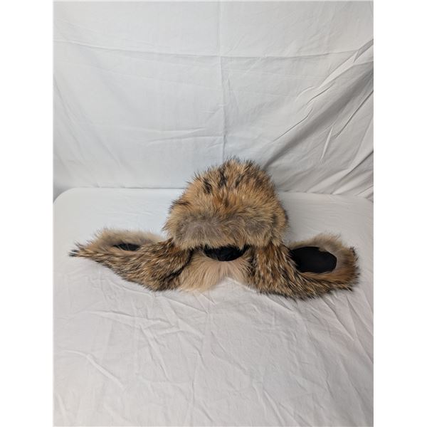 Bilodeau Winter hat black leather, fur lined