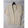 Image 3 : Yves Saint Laurent Vintage cream linen suit - pencil skirt and blouse/blazer