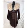 Image 1 : Brown lace dress with fur collar