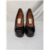 Image 1 : Lanvin Black Patent opened toe platform heels