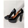Image 2 : Lanvin Black Patent opened toe platform heels