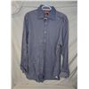 Image 1 : PINK Prestige men's long sleeve dress shirt blue and white Chevron pattern