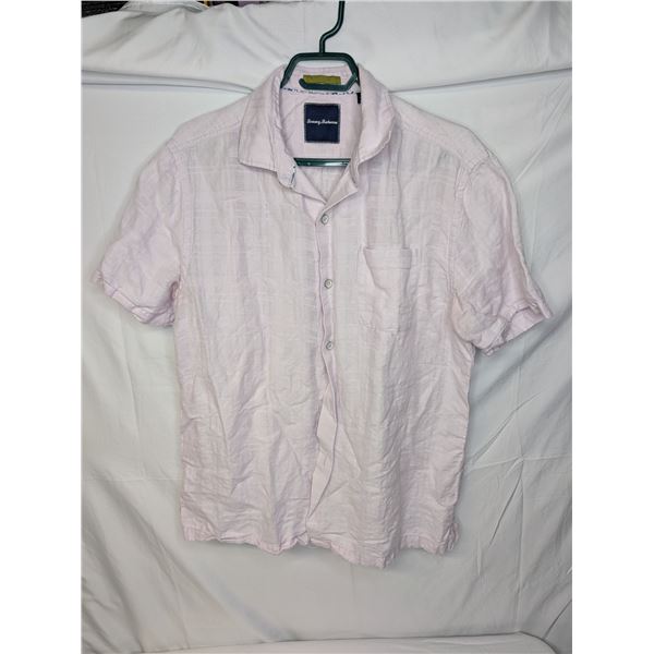 Tommy Bahamas lilac linen/cotton short sleeve shirt
