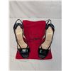 Image 1 : Christian Louboutin wedge open toe heels black patent and cork
