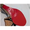 Image 6 : Christian Louboutin wedge open toe heels black patent and cork