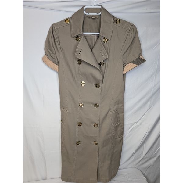 Burberry dress taupe trench coat style short sleeve with belt