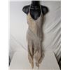 Image 1 : Roberto Cavalli halter dress beige tassels with stone print