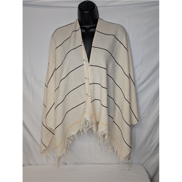 Rag & Bone shawl cream/black/yellow stripe NWT