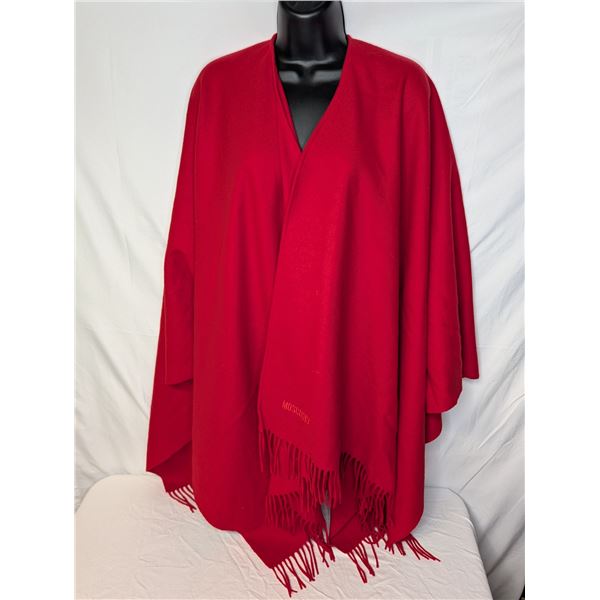Moschino Shawl/poncho red with fringe