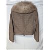 Image 5 : Couture Int'l Brown crop jacket with large fur collar
