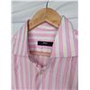 Image 3 : Hugo Boss men's pink stripe French cuff dress shirt