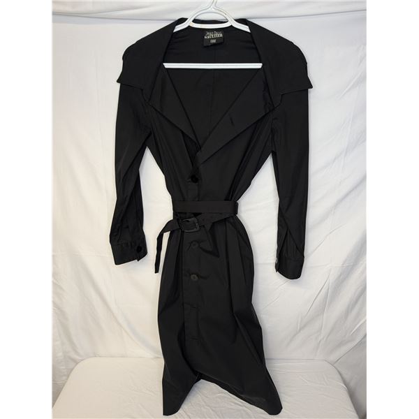 Jean Paul Gaultier black trench style dress with belt