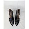 Image 1 : Vero Cuoio Black leather ankle cut out detail heels