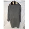 Image 4 : Loro Piani Long grey cashmere cardigan with chinchilla collar