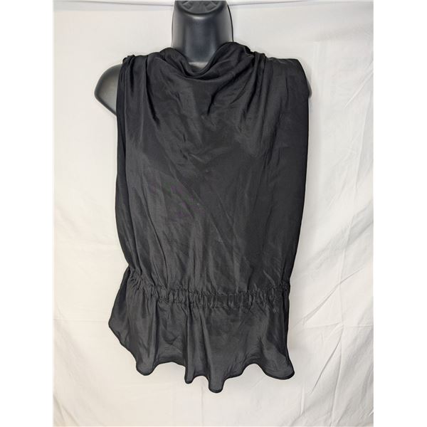 Jean Paul Gaultier Black open back top with Fleur-De-Lis Swarovski Crystal pendant