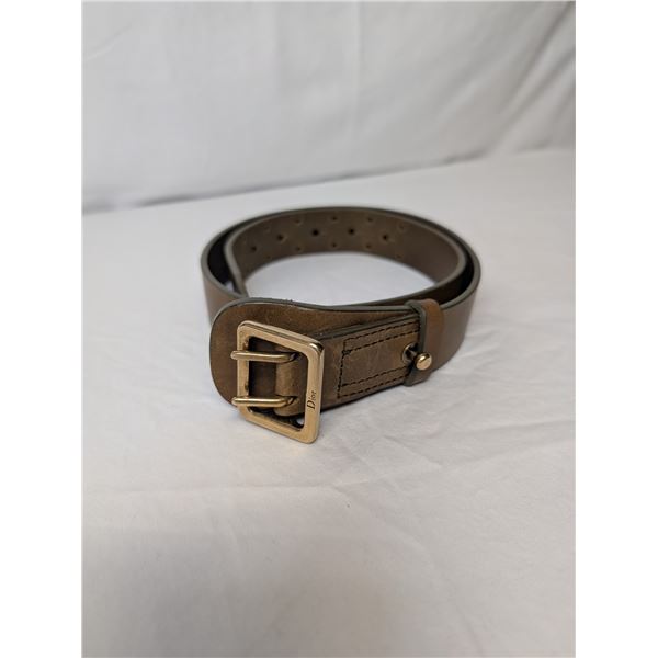 Christian Dior belt olive green gold buckle