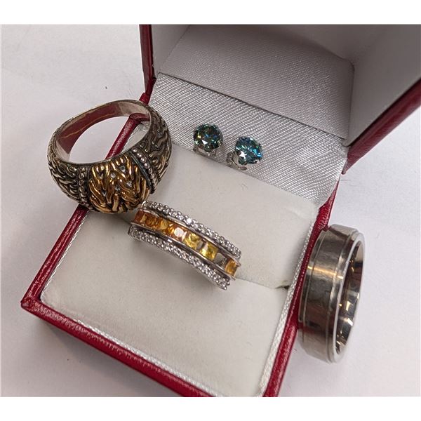 925/Gold/Titanium jewellery *sapphire ring missing stones