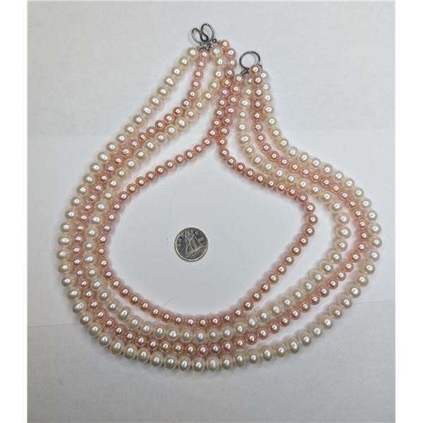Four strand pearl necklace