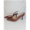 Image 5 : Alan Chan Brown crocodile slingback