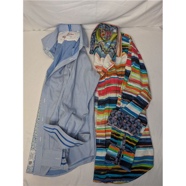 Two Robert Graham men's dress shirts