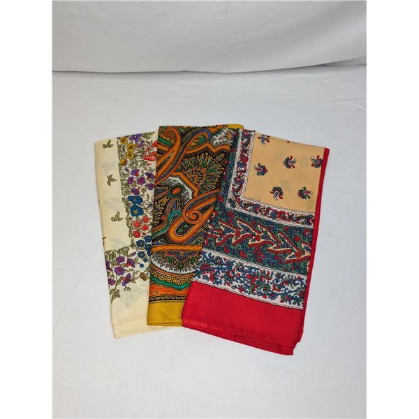 Three vintage Liberty of London silk scarves