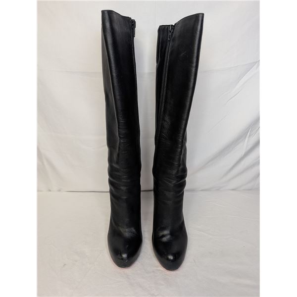 Christian Louboutin black leather knee boots