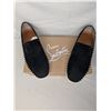 Image 2 : Christian Louboutin men's black suede slip-on shoes with black studs