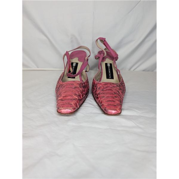 Germons Pink snake low heels