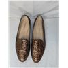 Image 2 : Alexander Birman bronze snake skin loafers