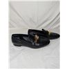Image 4 : Louis Vuitton black leather loafers with gold logo chain with box and dust covers