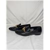 Image 6 : Louis Vuitton black leather loafers with gold logo chain with box and dust covers