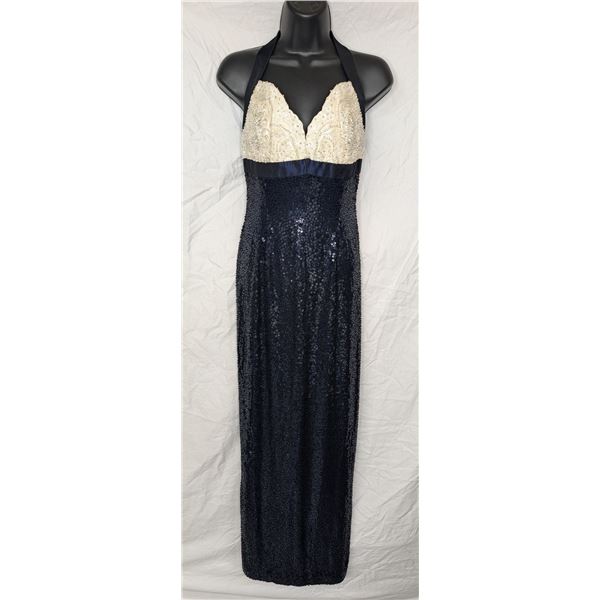 Escada Couture beaded halter gown