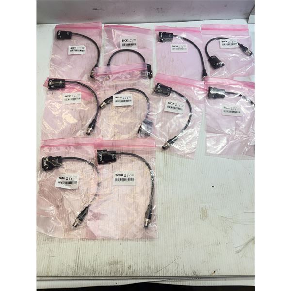 Lot of (10) Sick #2076832 Plug Adapter M12-5 Extension