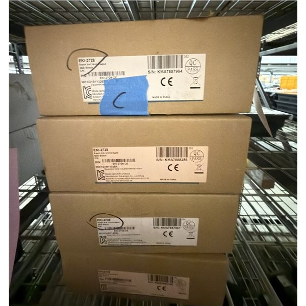 (4) Advantech #EKI-2728-CE  8 Port Industrial Unmanaged GbE Switches