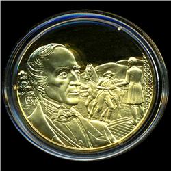 .75oz Franklin Mint PR70 DCAM 24k plated Sterling Silver Round History of the American Presidency J.