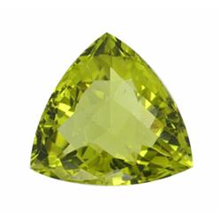 32.05ct AAA Green Gold Quartz Trillion Checker Cut (GEM-14937)