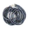 Black Saltwater Pearl Three Strand Necklace (JEW-250M)