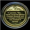 Image 2 : .75oz Franklin Mint PR70 DCAM 24k plated Sterling Silver Round History of the American Presidency T.
