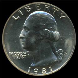 1981D Washington Quarter GEM+ Unc (COI-3866)