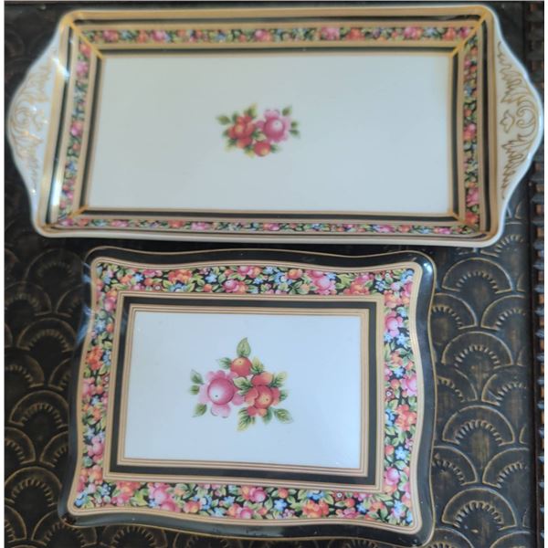 Wedgwood Bone China "Clio" Lidded Box and Tray Set