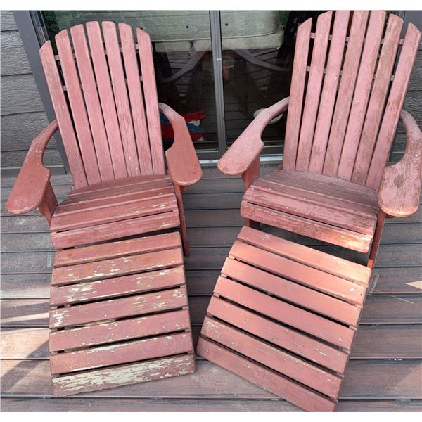 Iconic Adirondack Chairs w/ Matching Ottomans