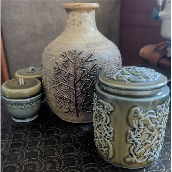 Celtic Porcelain w/ Studio Pottery Vase