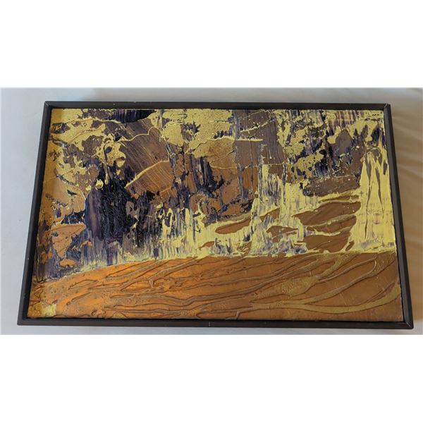 Framed Abstract Oil On Board Painting