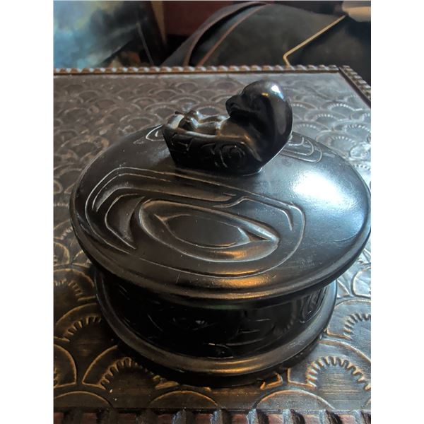 Handcrafted Canadian Northwest Coast Style Carved Lidded Box