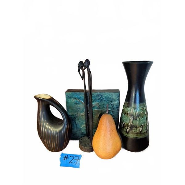 Pottery Collection w/ Oil On Canvas Signed Works Of Mae